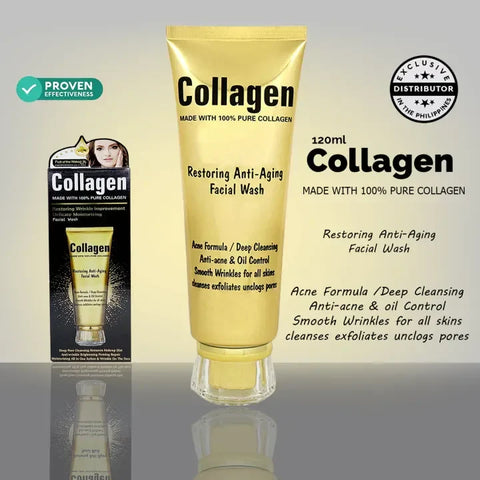Wokali Collagen Anti-Aging & Anti-Acne Facial Wash 120ml – Deep Cleansing Face Cleanser