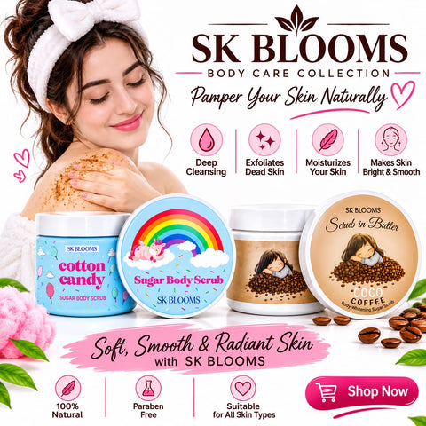 SK BLOOMS Coco Coffee Sugar Body Scrub – Exfoliating Body Scrub for Smooth, Soft & Glowing-Looking Skin for Women